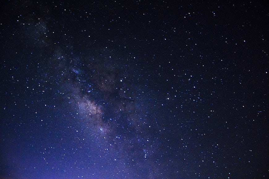 Milky Way Galaxy in Deep Blue Night Sky