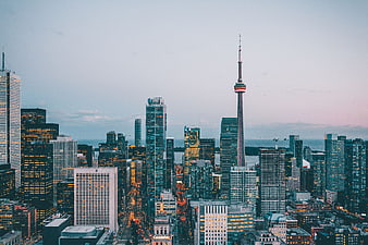 Toronto Skyline with CN Tower at Dusk