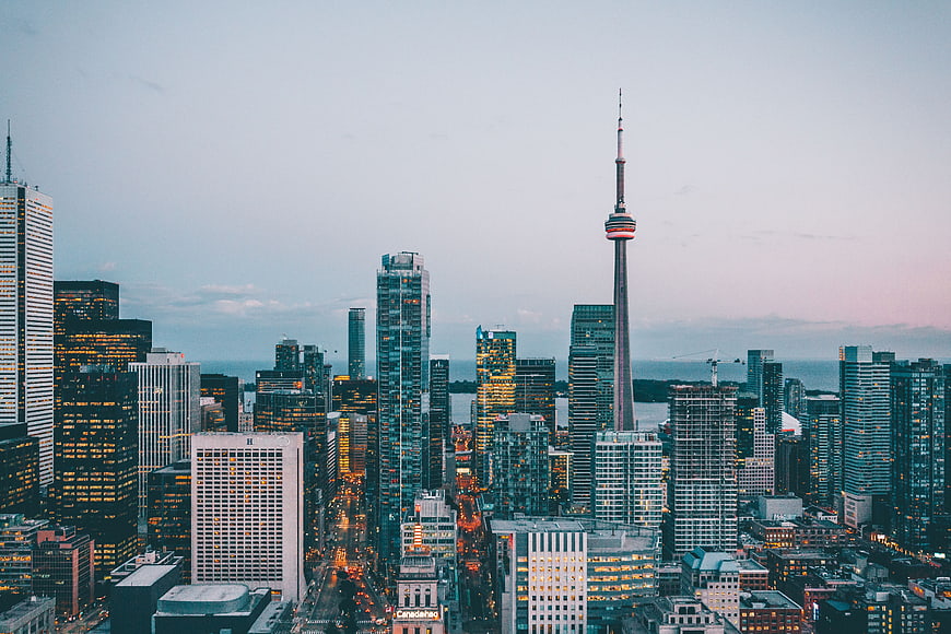 Toronto Skyline with CN Tower at Dusk