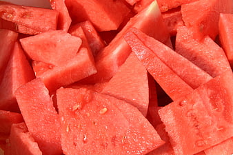 Close-up of Freshly Cut Watermelon Slices