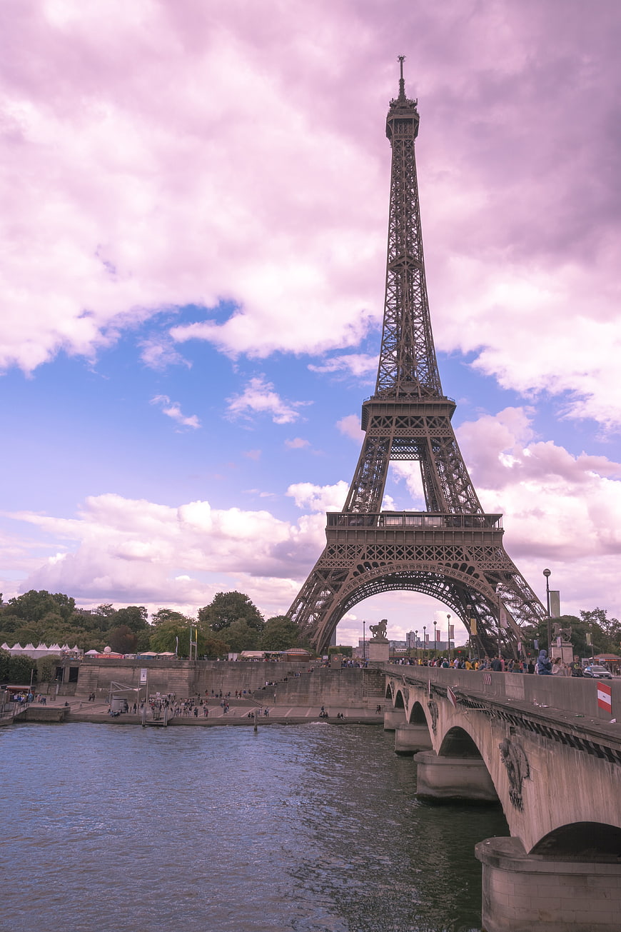 Eiffel Tower and Pont d'Iéna in Paris, France