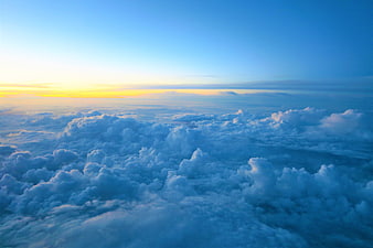 Aerial View of Clouds at Sunrise