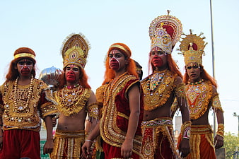 Indian Performers in Traditional Ramayana Costumes