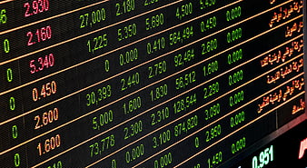 Stock Market Ticker Display with Arabic Text