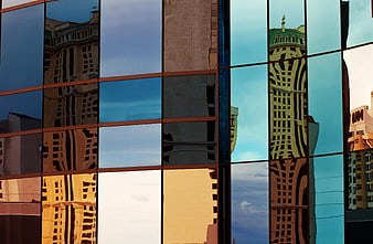 Abstract Reflections on Modern Glass Building Facade