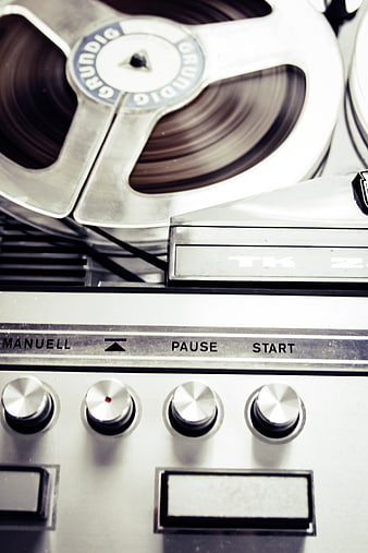Vintage Grundig reel-to-reel tape recorder close-up
