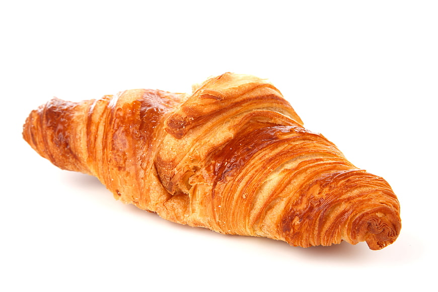 Fresh Golden Croissant Isolated on White Background
