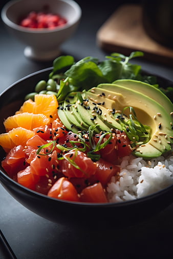 Fresh Tuna Poke Bowl with Avocado and Citrus
