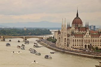 Hungarian Parliament Building and Danube River in Budapest