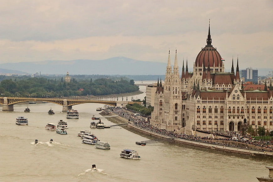 Hungarian Parliament Building and Danube River in Budapest