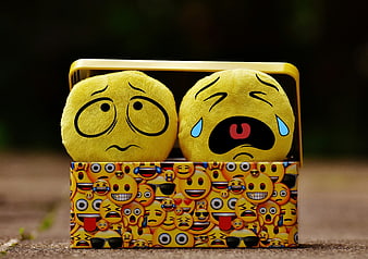 Sad and Crying Emoji Plush Toys in Decorative Box