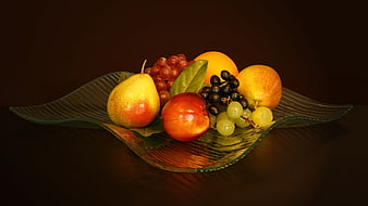 Classic Still Life of Fresh Fruit in Glass Bowl