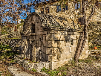 Ancient Stone Fountain in Cyprus Village