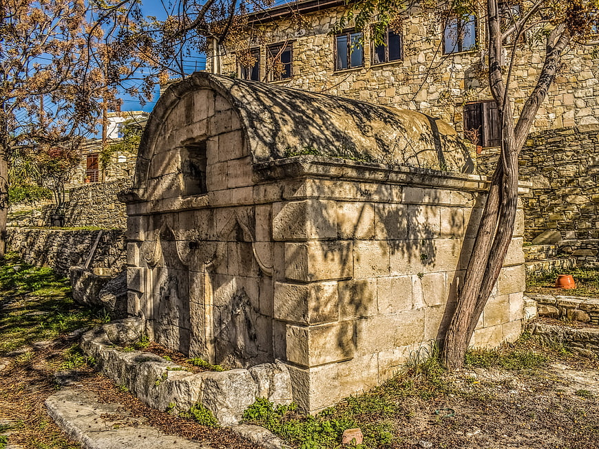 Ancient Stone Fountain in Cyprus Village