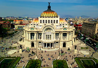 Aerial View of Palacio de Bellas Artes in Mexico City