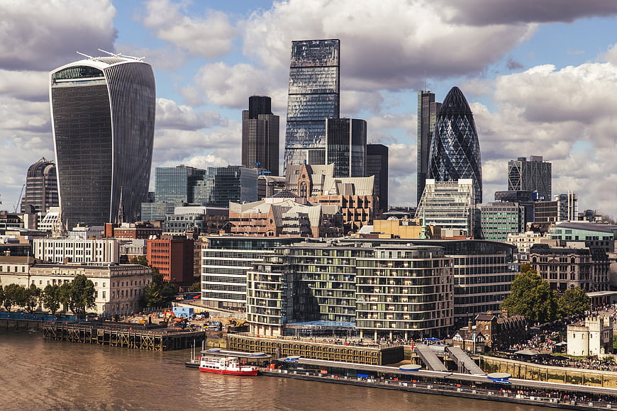 London Skyline with Gherkin and Walkie Talkie Skyscrapers
