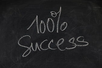 100% Success Written in Chalk on Blackboard