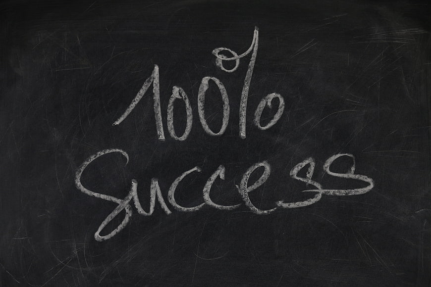 100% Success Written in Chalk on Blackboard