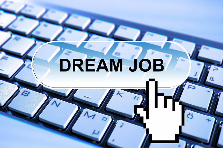 Dream Job Button on Computer Keyboard with Cursor