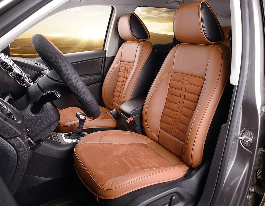 Brown Leather Car Seat Covers Interior