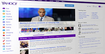 Yahoo News Homepage Screenshot Featuring Charles Barkley Headline
