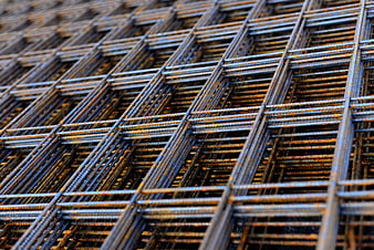 Close-up of Rusty Welded Wire Mesh Construction Material