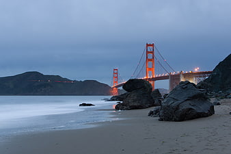 Golden Gate Bridge at Dusk from Baker Beach