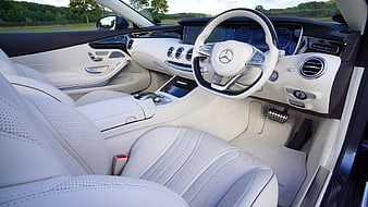 Luxury White Mercedes-Benz Convertible Interior