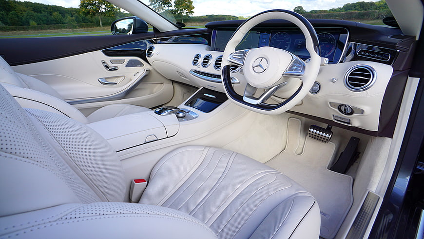 Luxury White Mercedes-Benz Convertible Interior