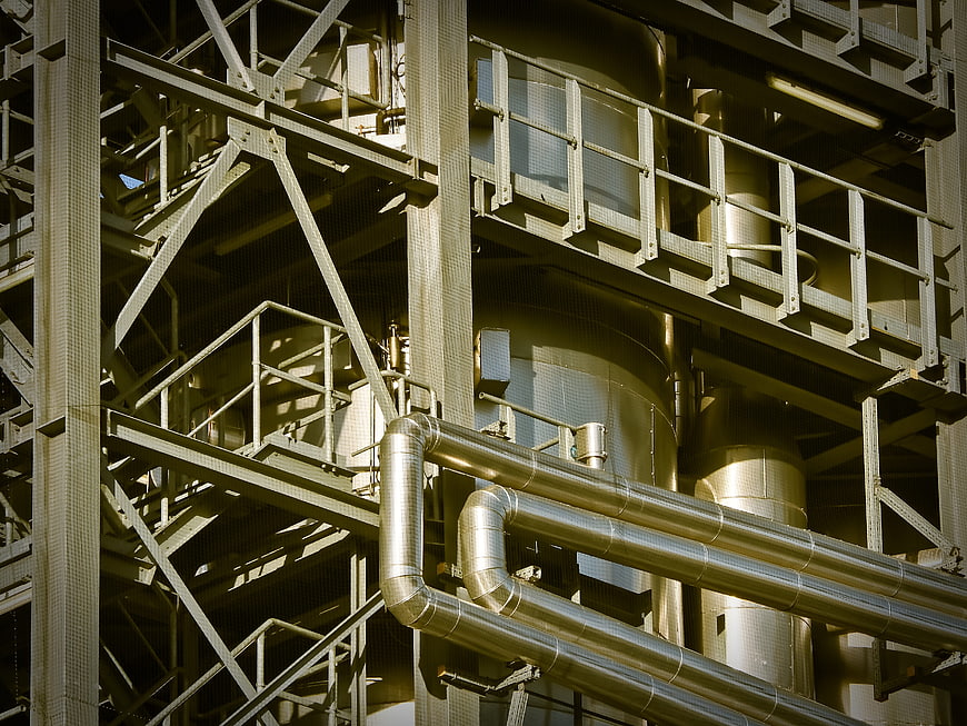 Industrial steel pipes and metal framework structure