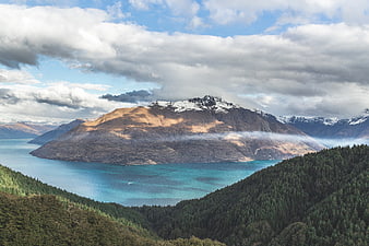 Scenic View of Lake Wakatipu and Roys Peak in New Zealand