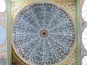 Ornate Ottoman Ceiling Dome with Grapevine Motif
