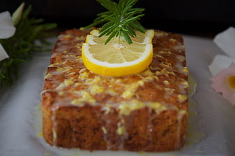 Homemade Lemon Rosemary Loaf Cake with Glaze