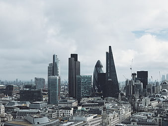 London Skyline with Gherkin and Shard Skyscrapers