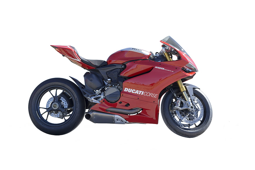 Red Ducati Panigale V4 Sport Motorcycle Side Profile