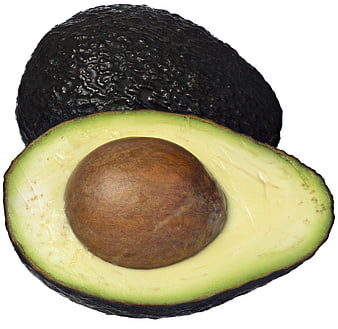 Fresh Whole and Halved Avocado on White Background
