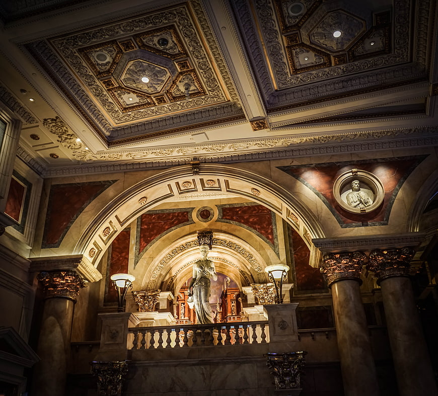 Ornate Interior Architecture of Caesars Palace Hotel in Las Vegas