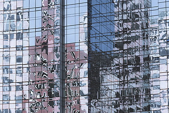 Abstract Reflections on Modern Glass Building Facade