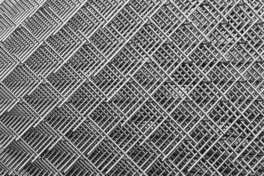 Abstract Black and White Geometric Metal Tube Pattern