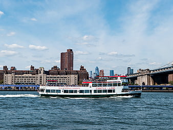 Circle Line Sightseeing Cruise Boat on New York Harbor