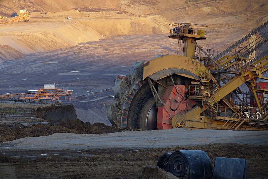 Massive Bucket Wheel Excavator in Open-Pit Coal Mine