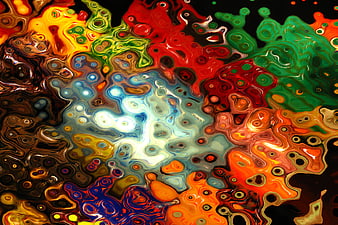 Vibrant multicolor abstract liquid swirl pattern background