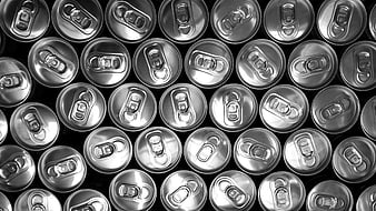 Black and white pattern of aluminum soda can tops