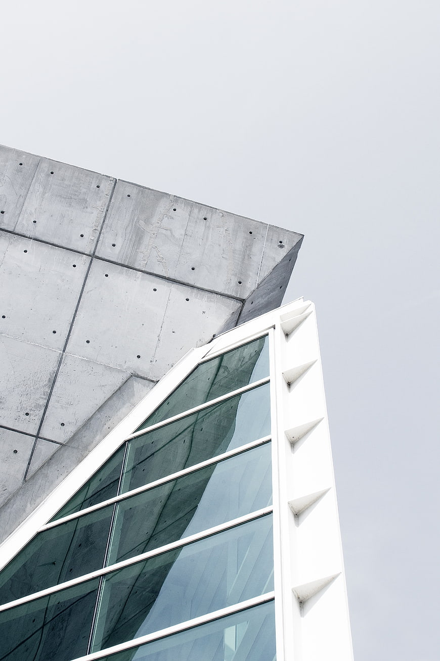 Modern Concrete and Glass Architecture Detail