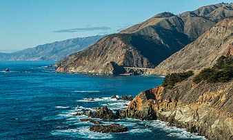 Bixby Creek Bridge on California Coastline Landscape