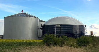 Industrial Biogas Plant with Large Storage Tanks