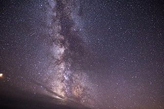Milky Way Galaxy Night Sky with Stars and Meteor