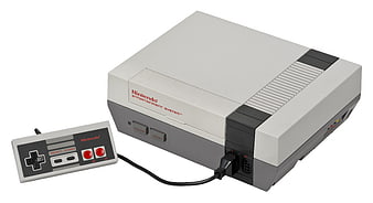 Classic Nintendo Entertainment System Console And Controller On White Background