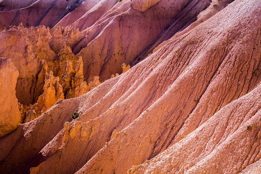 Eroded Red Rock Formations in Bryce Canyon Landscape