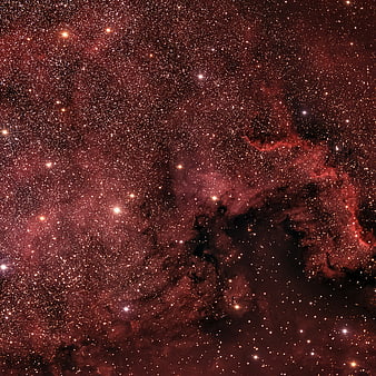 Red Nebula and Starfield Deep Space Background